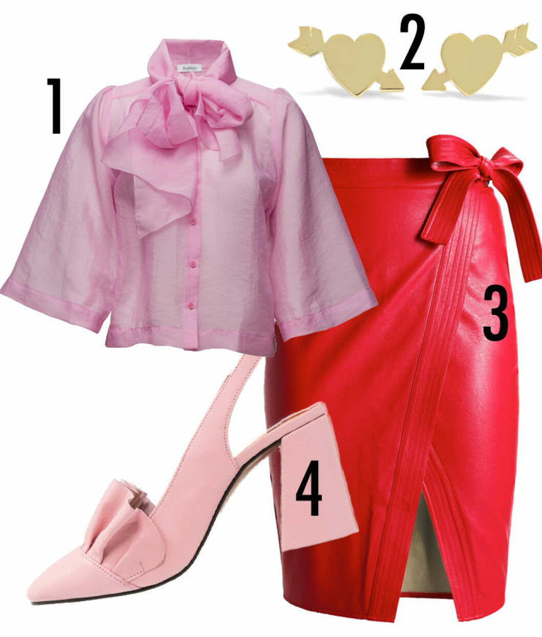 rosa röd outfit