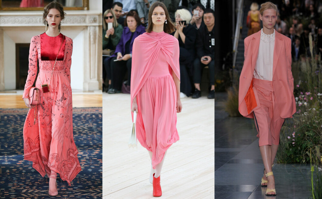 Valentino, Céline och Paul Smith satsar på rosa kulörer inför våren 2017. rosa vårens trender 2017