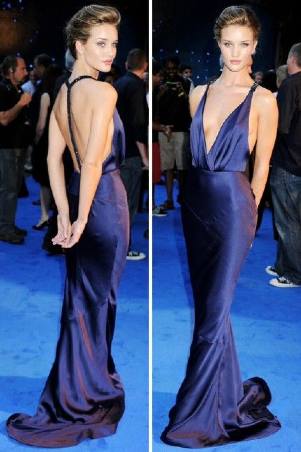 Rosie i klänning från Burberry på premiären av "Transformers" i London.