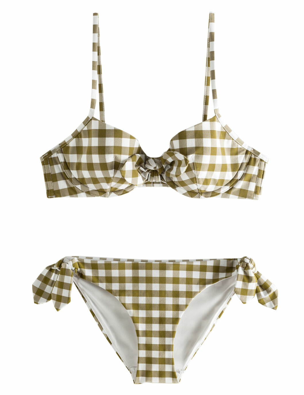 Rutig bikini med rosetter på rea till sommaren 2020