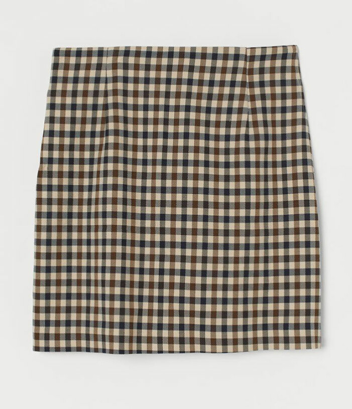 Rutig kort kjol H&M