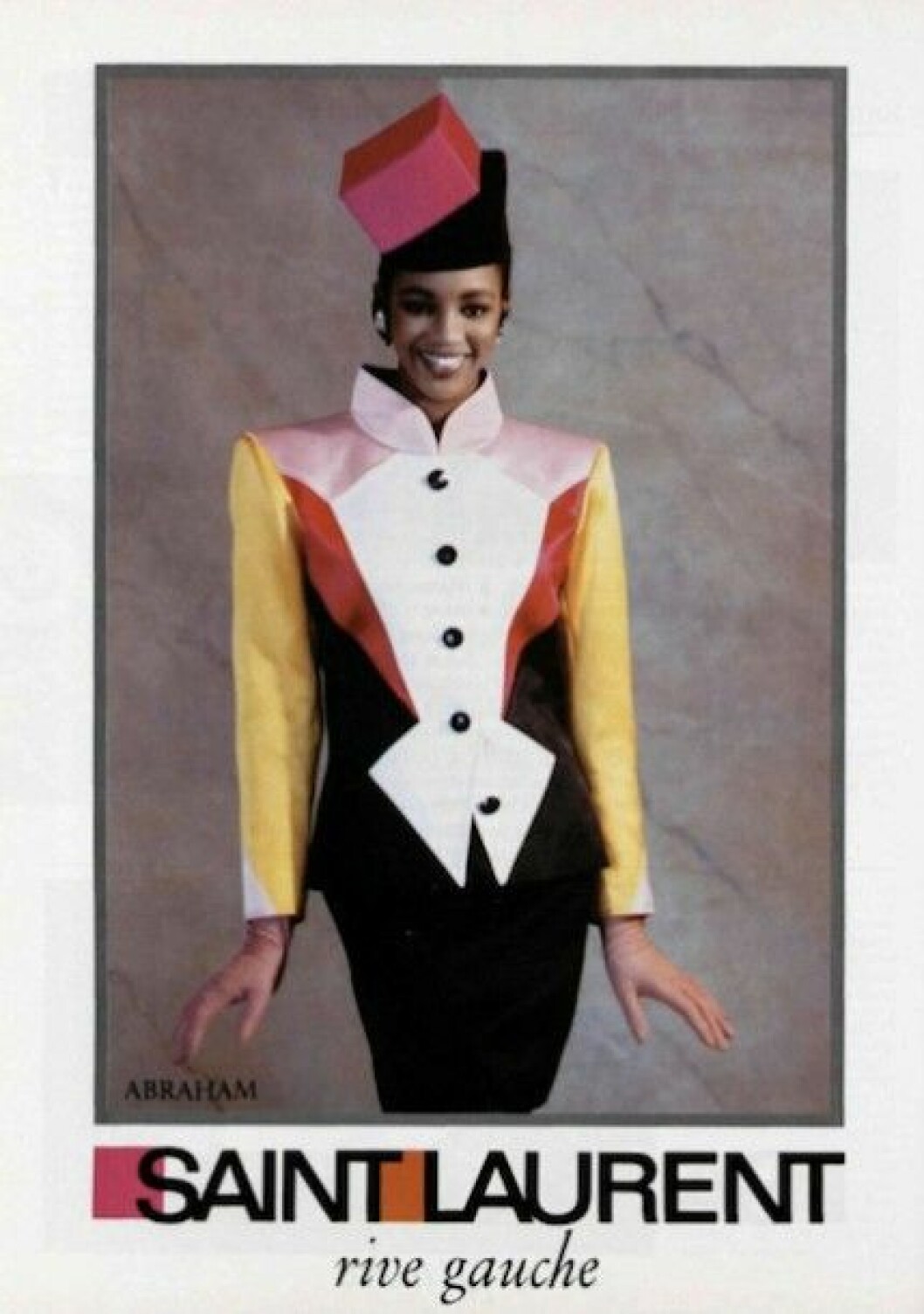 Vintagekampanj med Naomi Campbell från 1988. Notera att prefixet "Yves" inte fanns med.