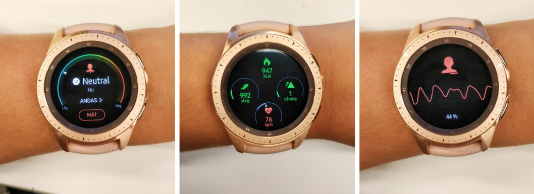 Klockan kan mäta stressnivåer, steg och puls samt ta din puls när du vill. Samsung Galaxy Watch mäter din träning och håller koll på din hälsa