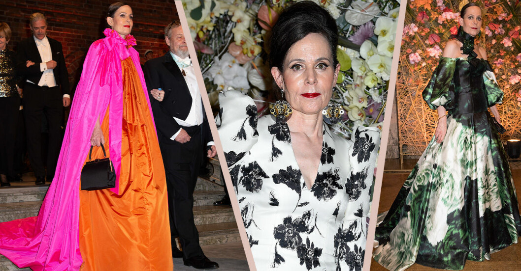 Sara Danius olika outfits oh klänningar på nobelfester genom åren.