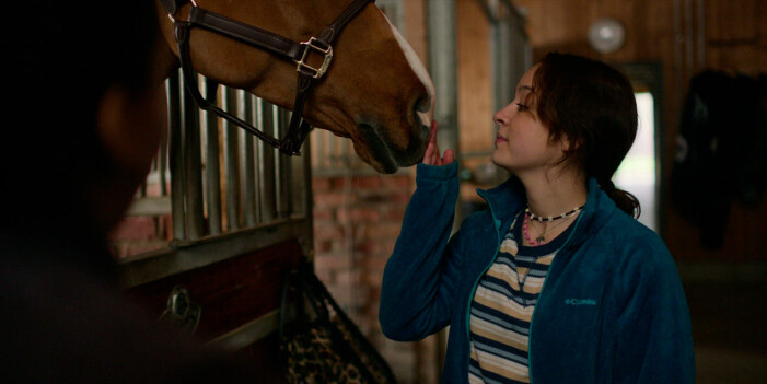 Sara med hästen