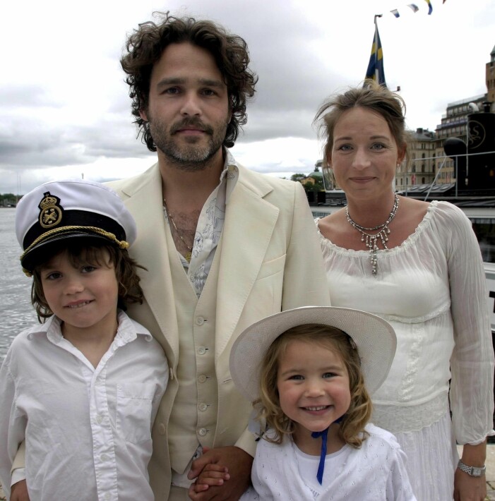 Erik Haag, Martina Haag och barnen Jackson och Lucia.