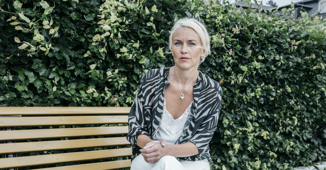 Olga Persson berättar även att hon kommer tala om sin inre kulturman, Bob Dylan. Och hur hon använder honom som en inre motivation when life is hard. Olga persson på en bänk.