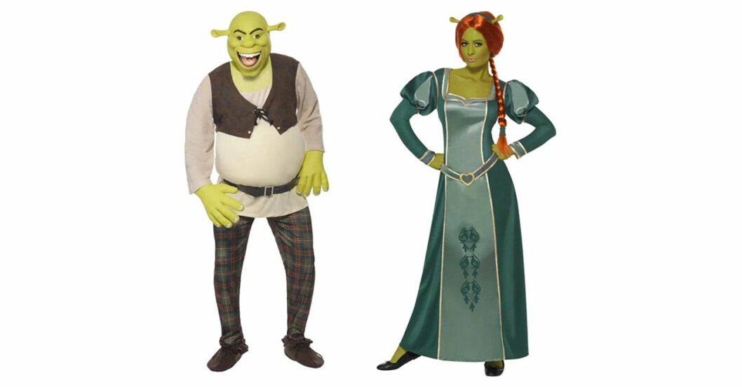 Halloweendräkt med Shrek och Fiona