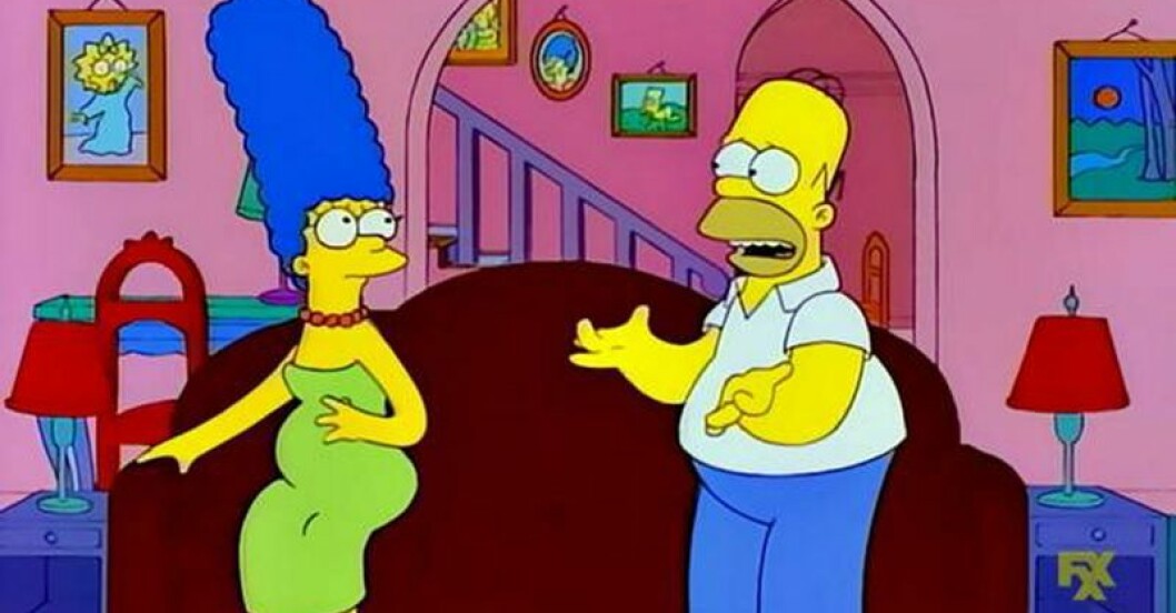 marge och homer i soffan