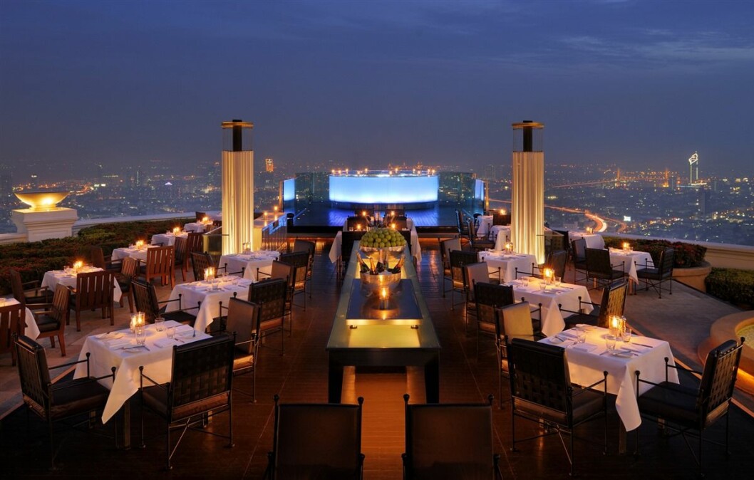 Sirocco bar i Bangkok ligger högt upp i luften. sirocco bar bangkok