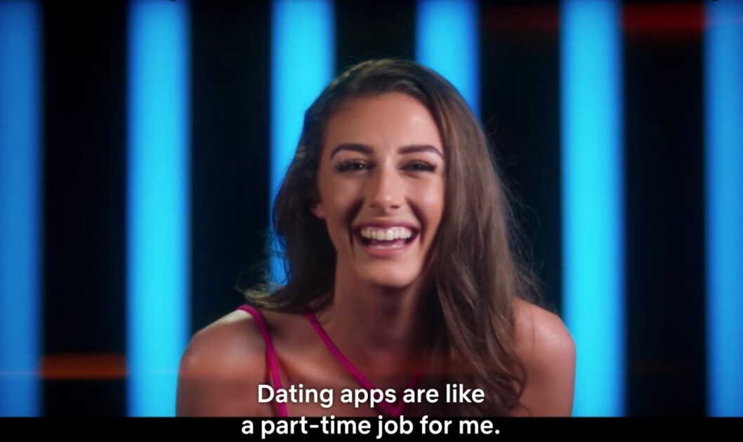 Chloe säger sanningen om Tinderdejtande. Chloe i Too hot to handle på Netflix