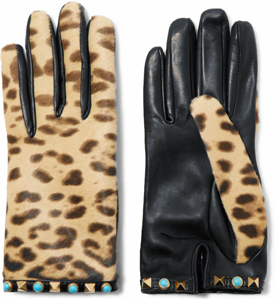 skinnhandskar leopard