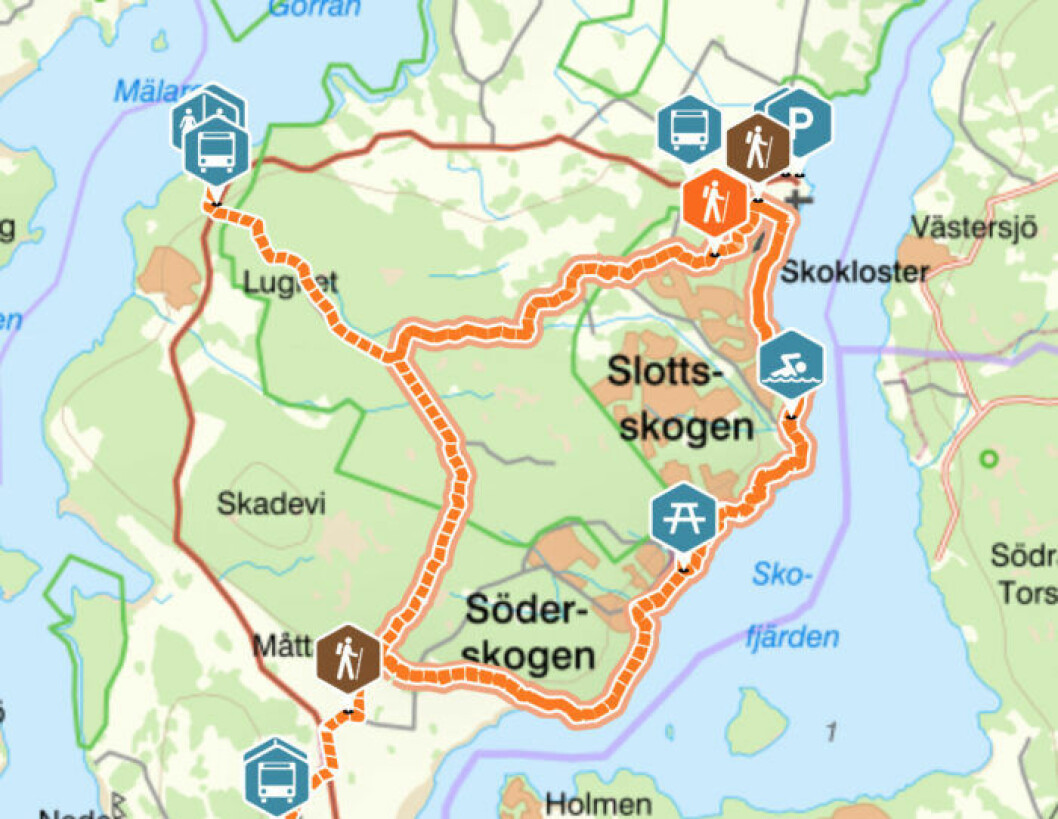 Se tre naturreservat i en vandring! <a href="https://naturkartan.se/sv/uppsalalan/upplandsleden-slinga-31-1" target="_blank" rel="noopener">Se större karta här</a> Skoklosters naturreservat.