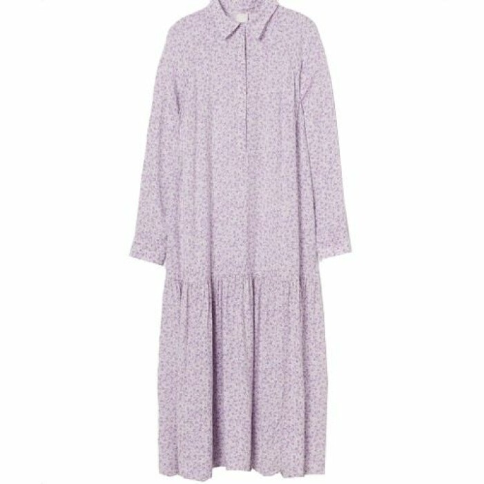 Lila sommarklänning skjortmodell från H&M