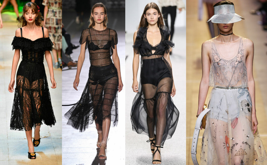 Dolce & Gabbana, John Galliano, Giambattista Valli, Christian Dior sommarmode 2017 kjol transparent
