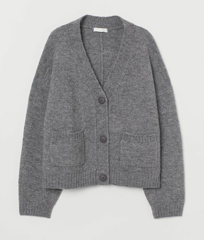 Stickad grå kofta från H&M