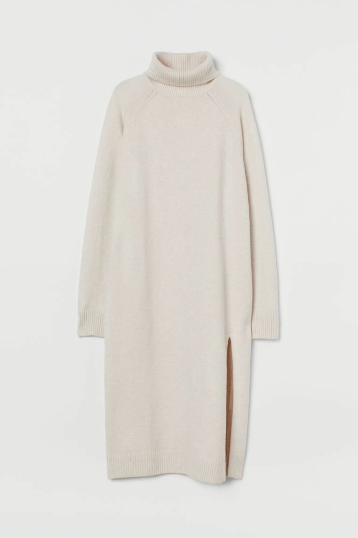 stickad poloklänning H&M