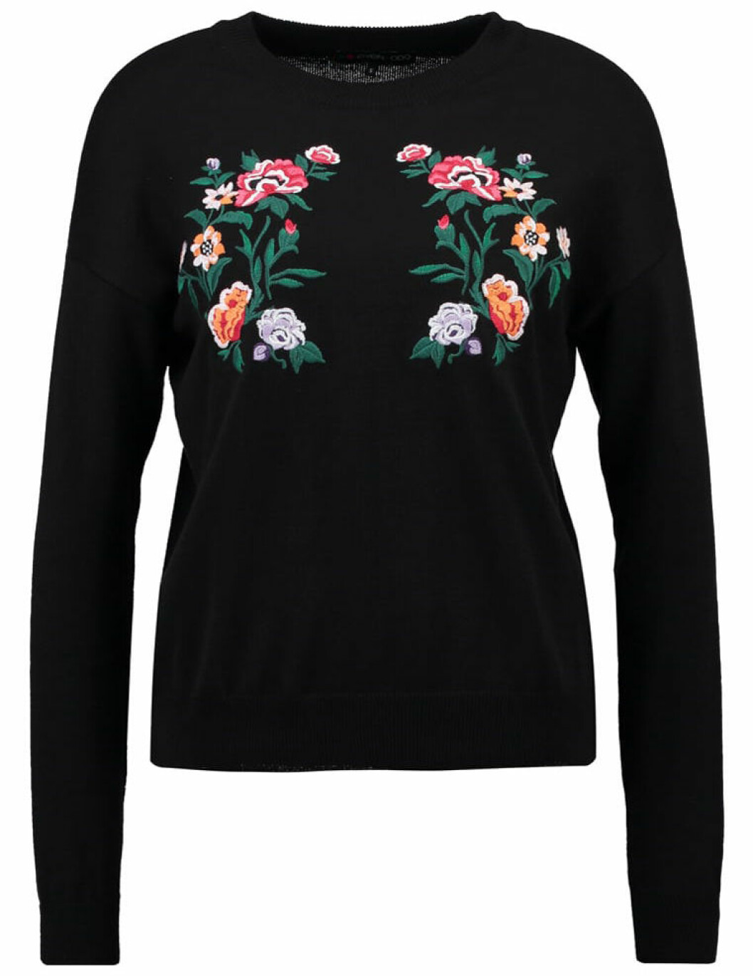 stickad tröja blommor