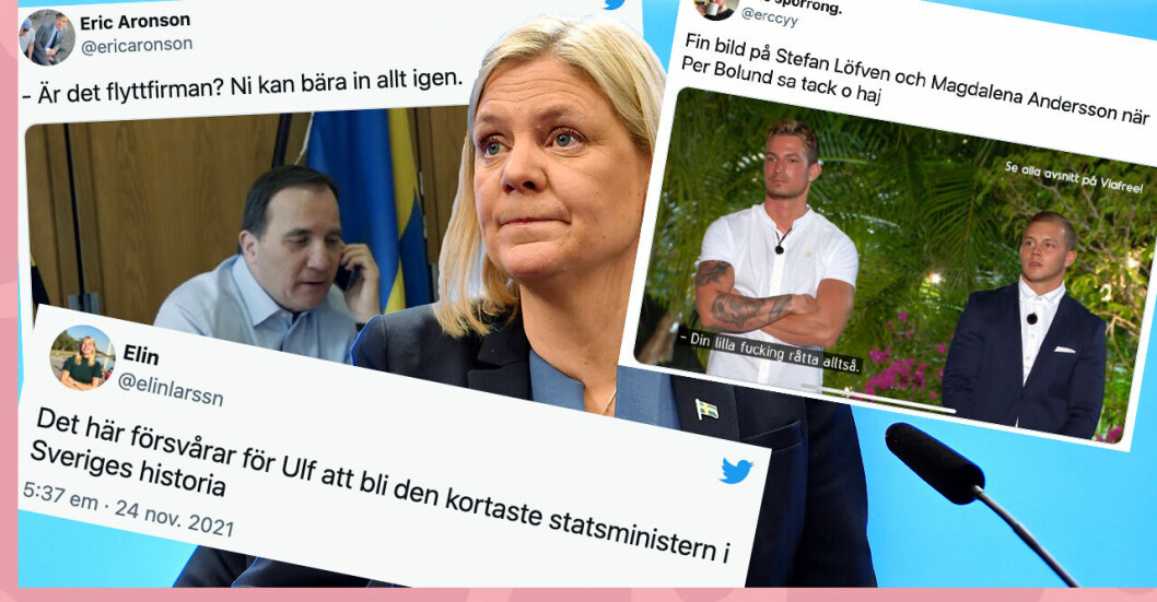 Twitters reaktioner på superonsdagen när Magdalena Andersson tillsattes och avgick som statsminister.