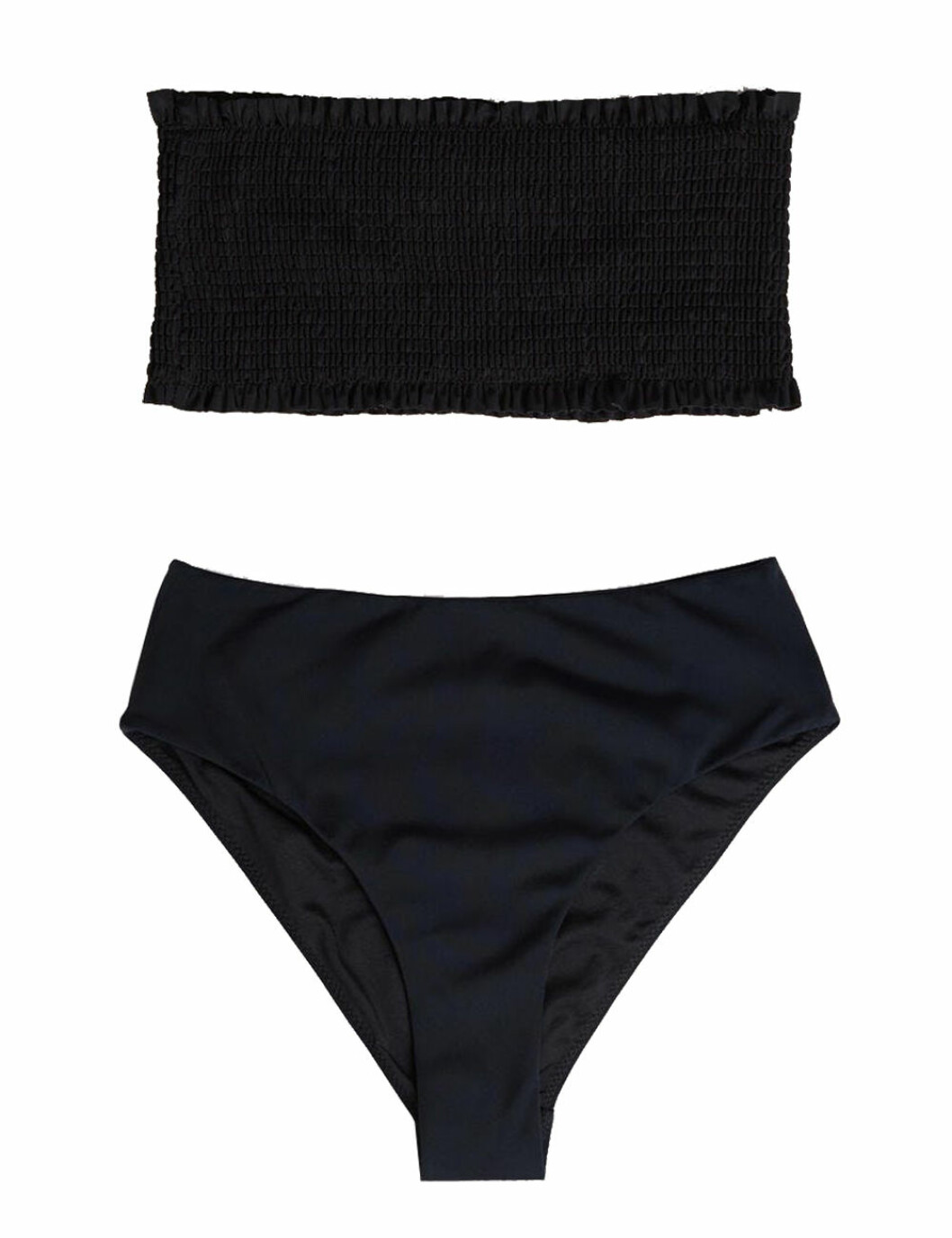 Svart bikini med smock och hög midja för dam till 2020
