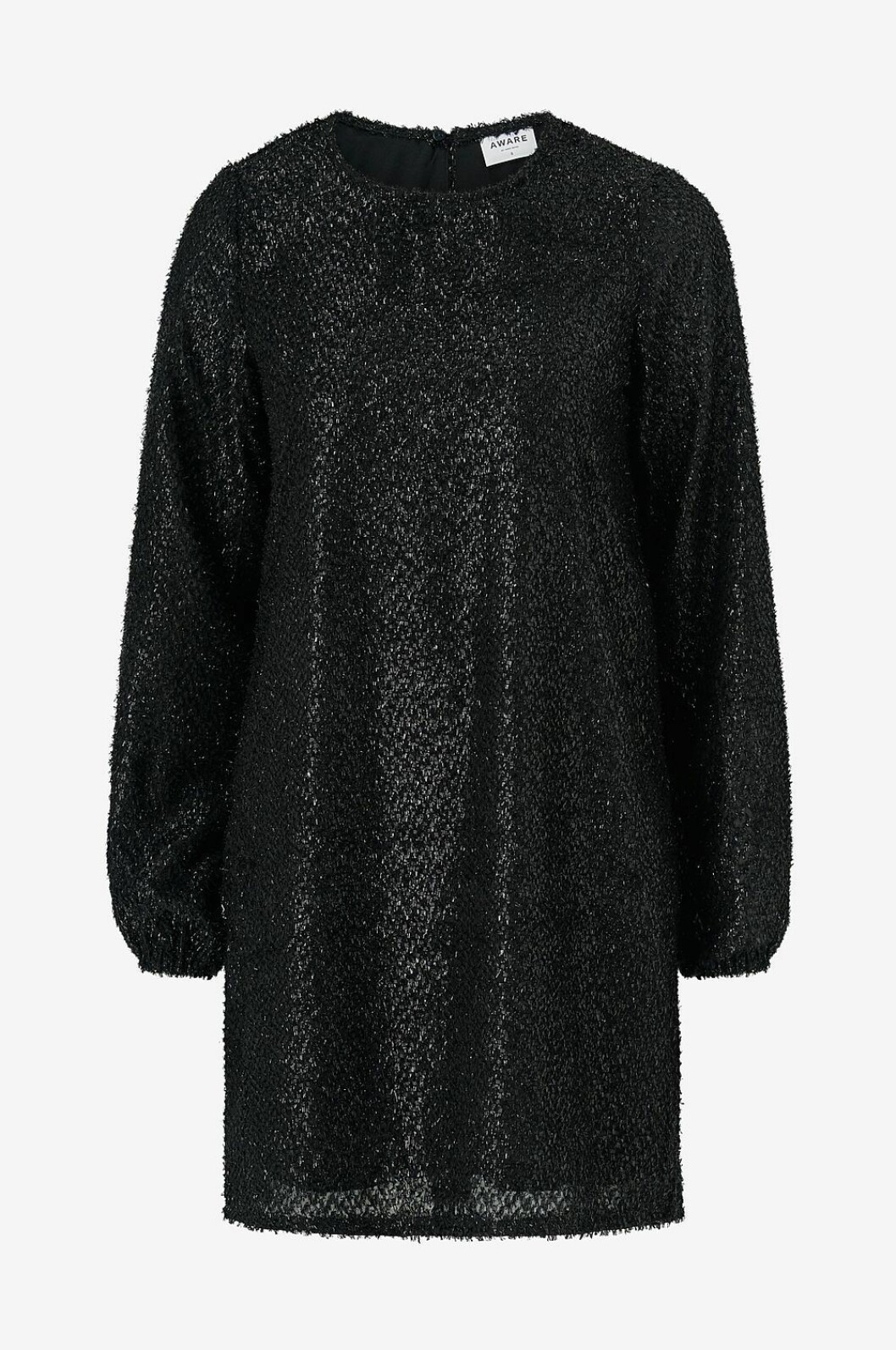 Svart långärmad festklänning med glitter