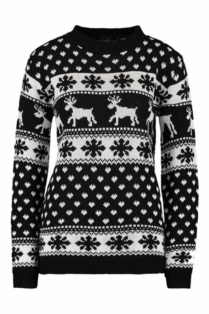 svart jultröja från boohoo