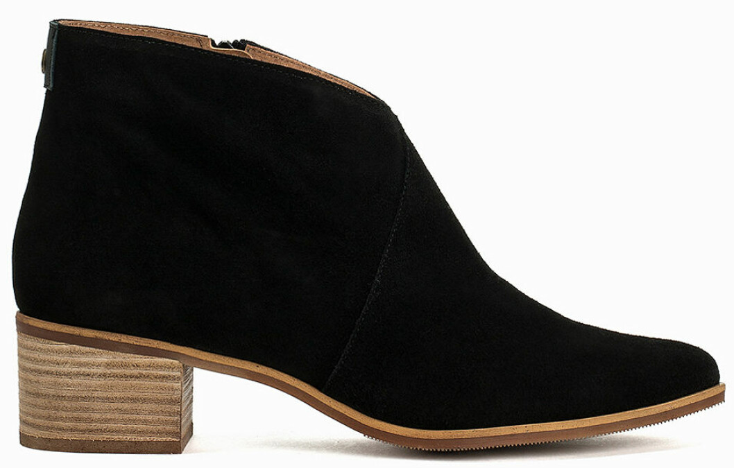 svarta ankelboots träklack