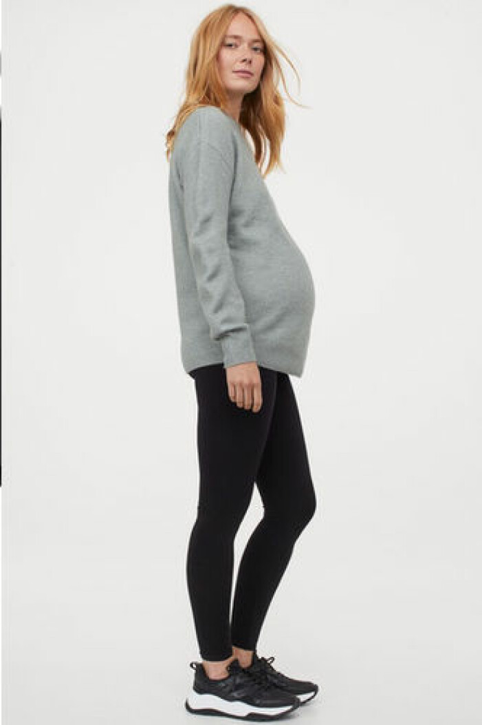 Svarta gravidleggings i seamless-modell från H&M.