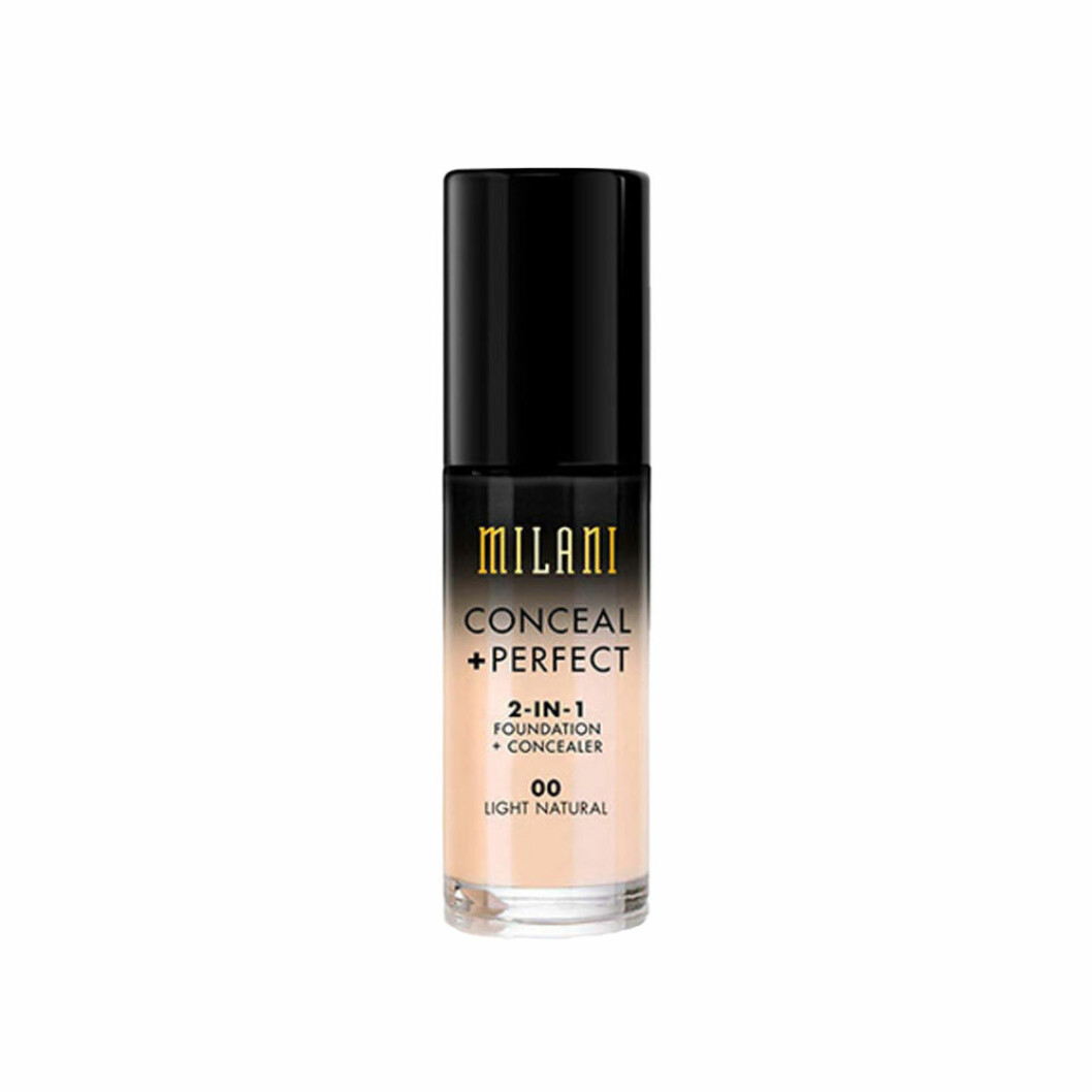 Foundation från Milani, 175 kronor. <a href="https://track.adtraction.com/t/t?a=1117786221&as=1213860375&t=2&tk=1&epi=tackande-foundation&url=https://www.lyko.se/milani/milani-conceal--perfect-liquid-foundati-3e001013">Här kan du köpa den</a>. täckande foundations milani