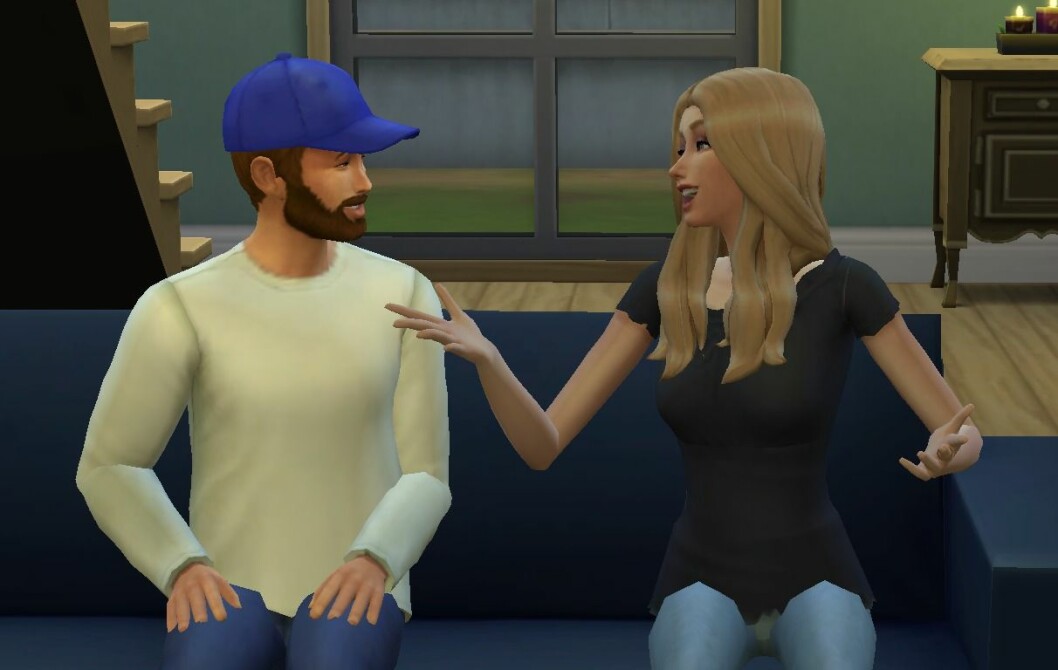 Han fick ha keps på grund av att alla frisyrer var fruktansvärda (ja, jag glömde skärmdumpa skapandet av honom, här är en bild från när vi precis flyttat in istället) The Sims 4 familj