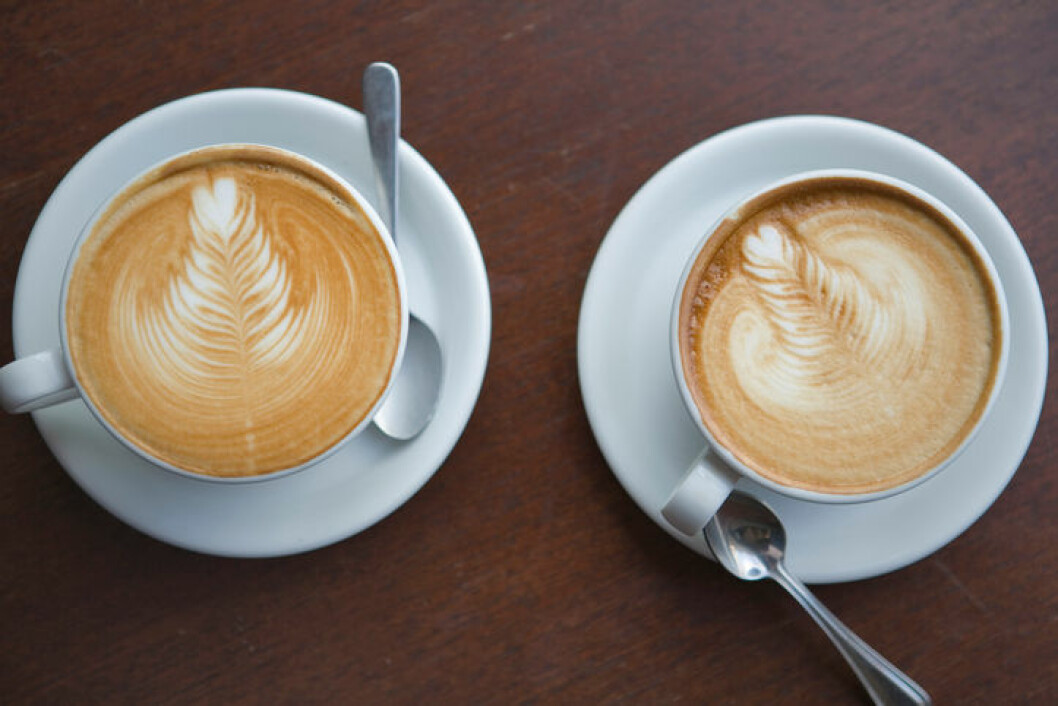 Two Coffee Drinks from Above