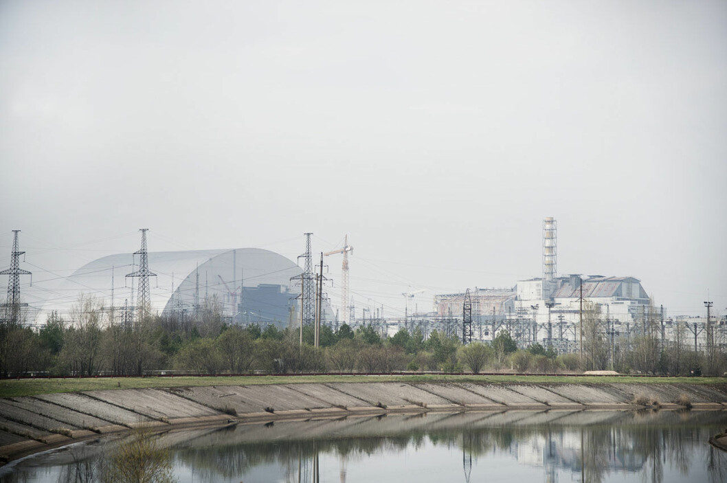 I dag är reaktor fyra omsluten av en metallkonstruktion. Detta på grund av säkerhet. Foto: Lasse Allard/Aftonbladet/TT Tjernobyl, reaktor fyra