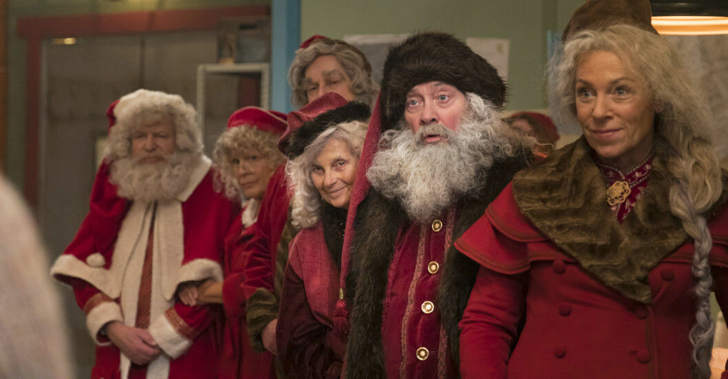 Katarina Ewerlöf som tomte i julkalendern 2019