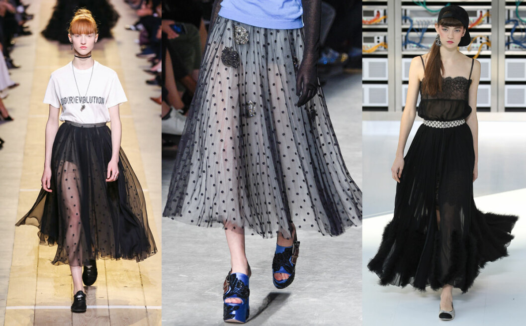 Tyllkjol – ett nyckelplagg inför våren hos Dior, Rochas och Chanel. tyll kjol vårens trender 2017