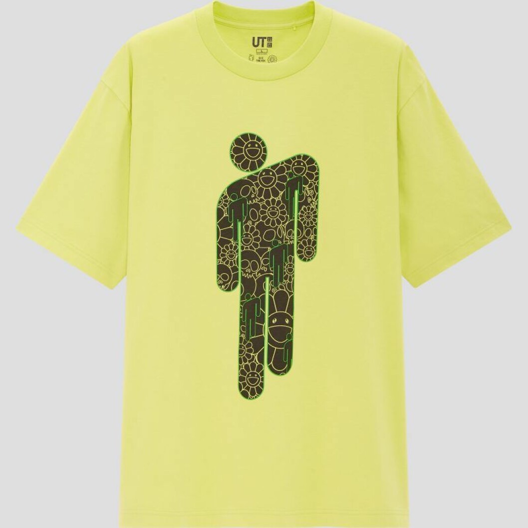 Billie Eilish x Takashi Murakami för Uniqlo: neongul t-shirt med tryck för herr