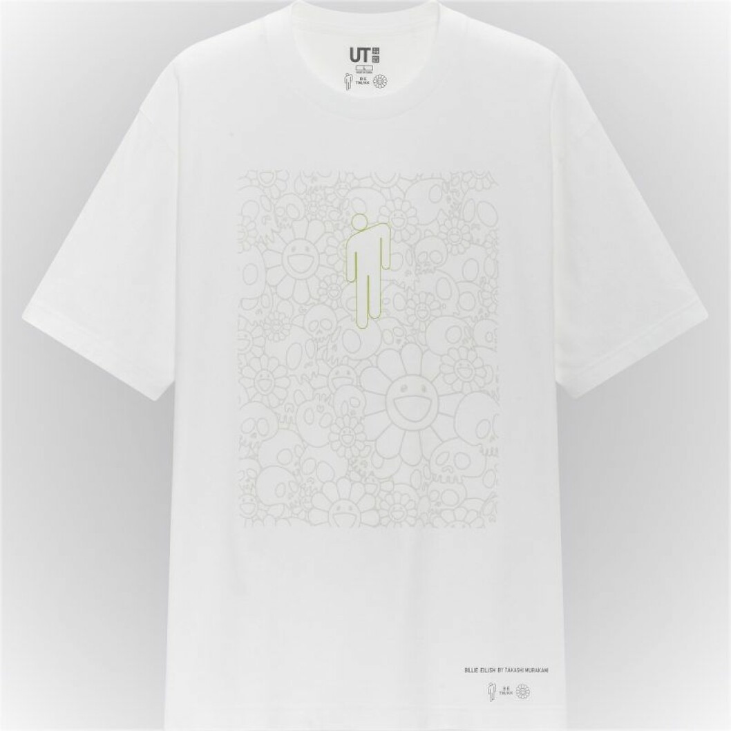 Billie Eilish x Takashi Murakami för Uniqlo: Vit t-shirt med tryck för herr