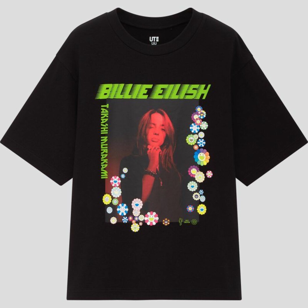 Billie Eilish x Takashi Murakami för Uniqlo: svart t-shirt med foto