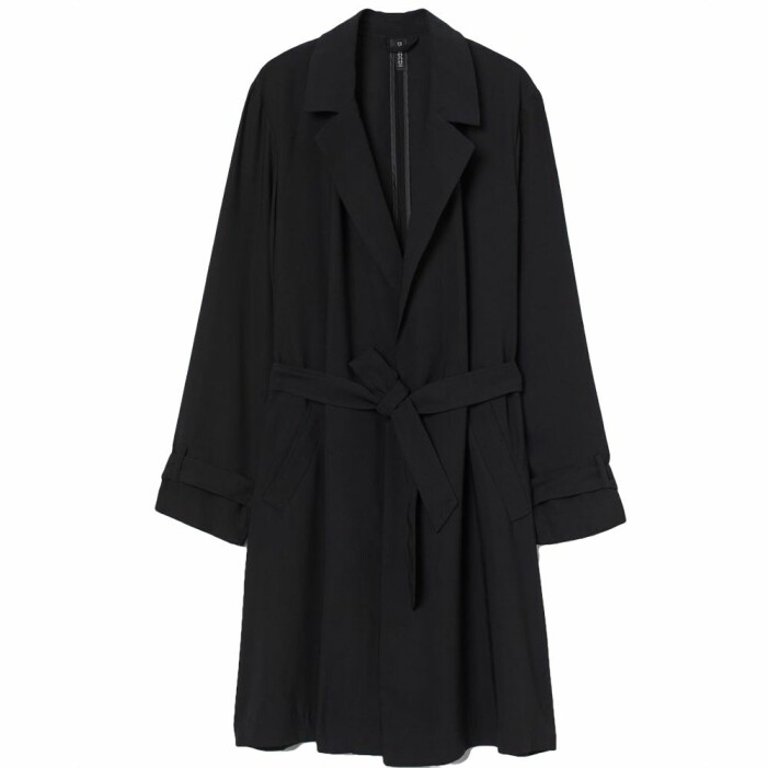Svart knälång kappa med bälte från H&M
