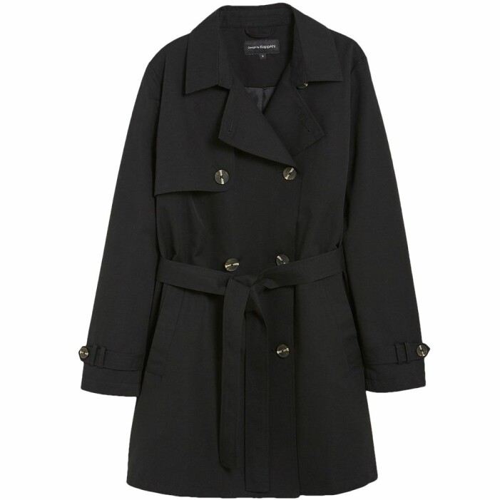 Svart trenchcoat från KappAhl