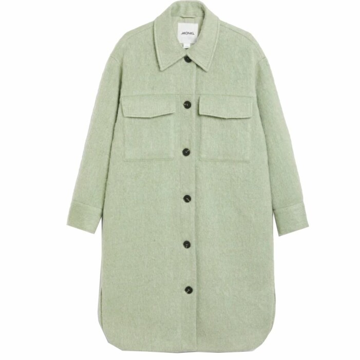 Grön kappa från Monki i skjortmodell