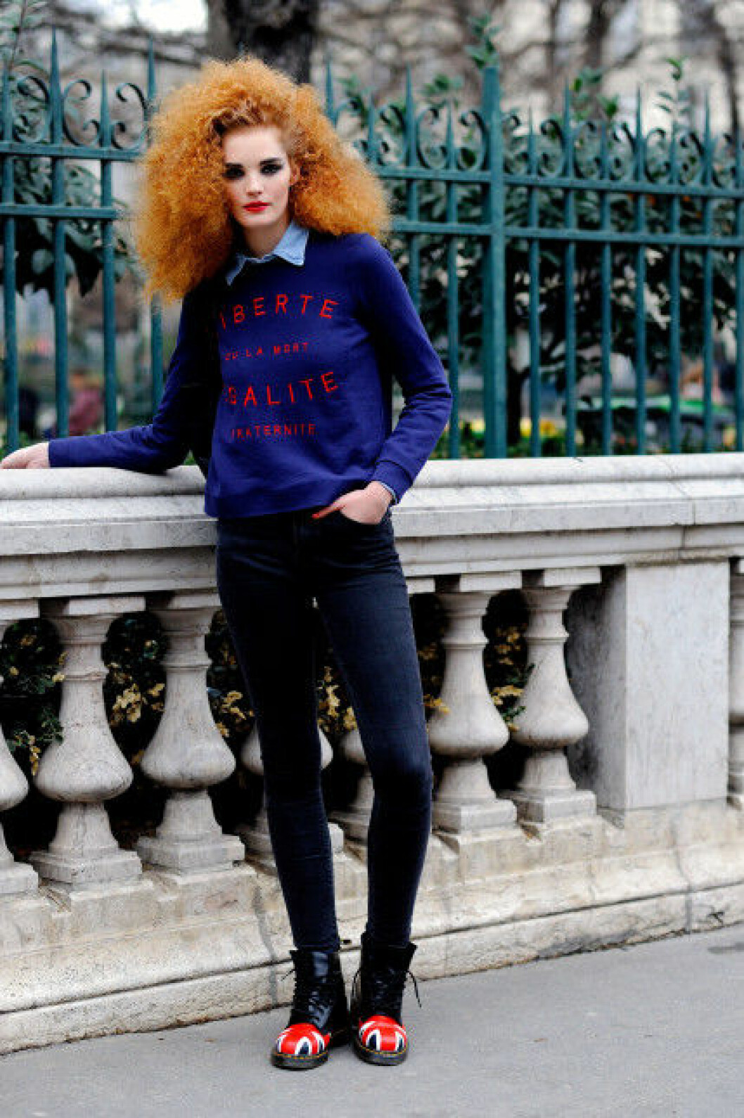 Modellen Alexina Graham efter Jean Paul Gaultier Couture SS16. vårmode 2016