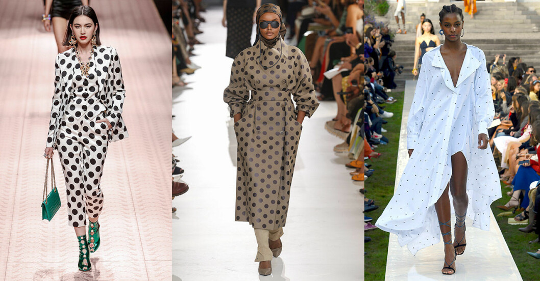 Dolce & Gabbana, Max Mara och Jacquemus satsar på prickigt våren 2019. Vårmode 2019 trender: Prickigt