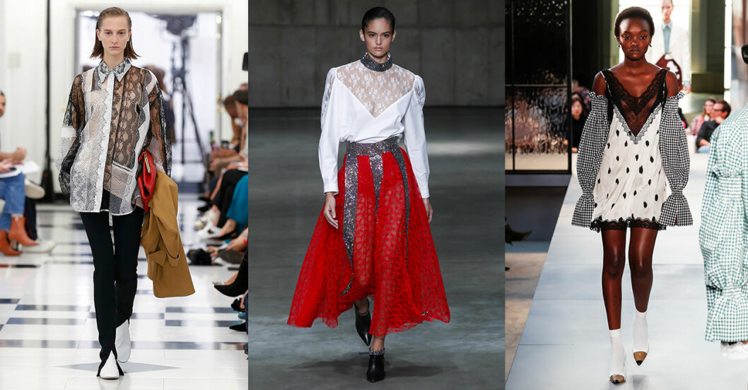 Burberry, Christopher Kane och Victoria Beckham kör spets till våren. Vårmode 2019 trender: Spets