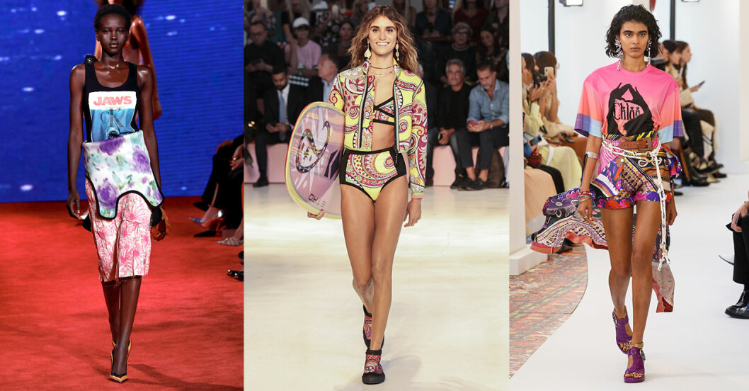 Calvin Klein, Etro och Chloé visade upp kläder med surfar-stilen. Vårmode 2019 trender: Surftrenden