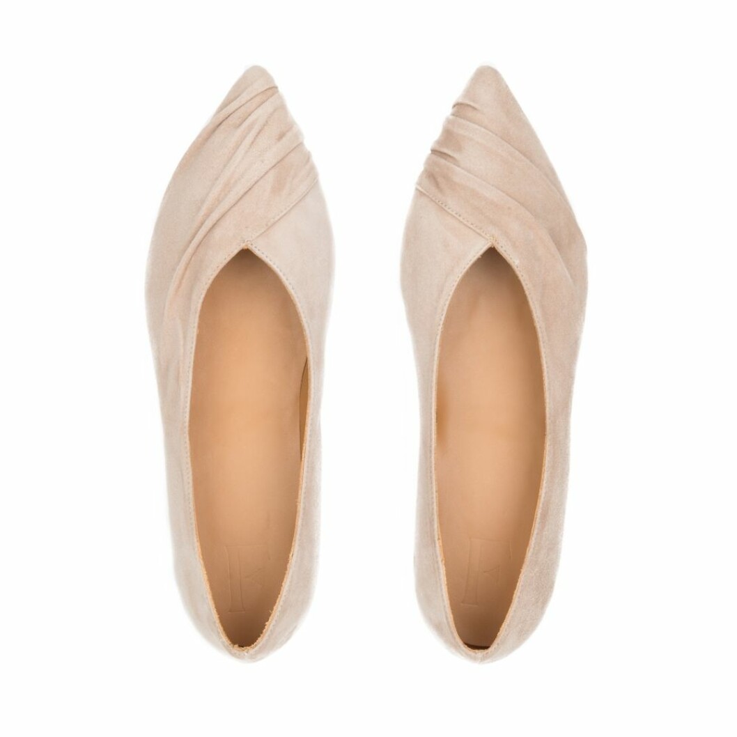 Beige ballerinaskor, vårskor, för dam till våren 2019