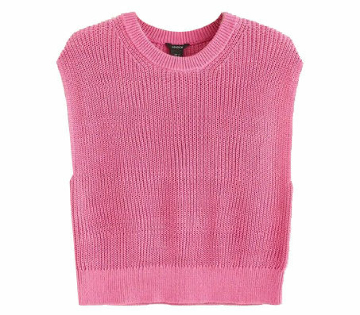 rosa stickad väst