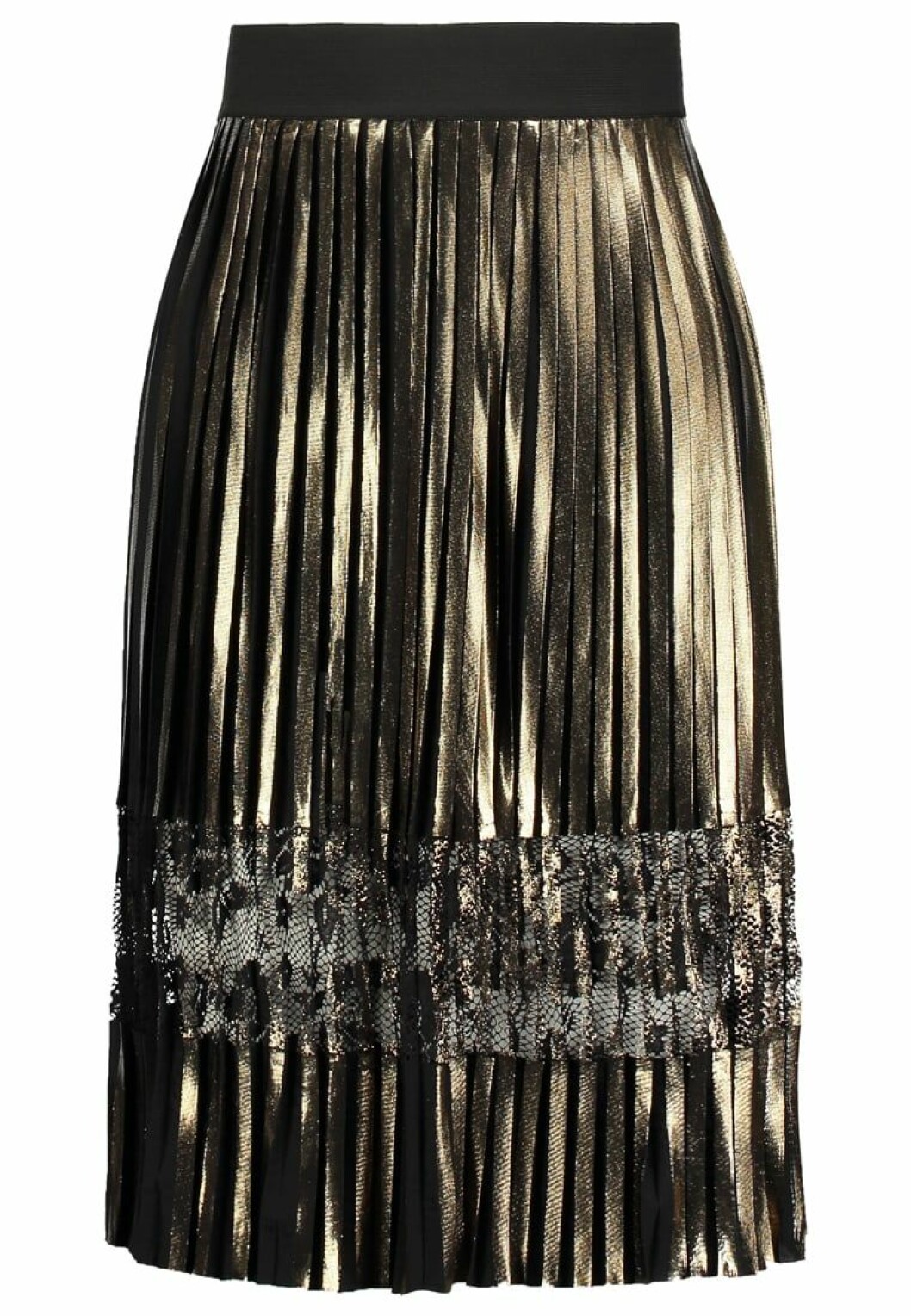veckad kjol metallic