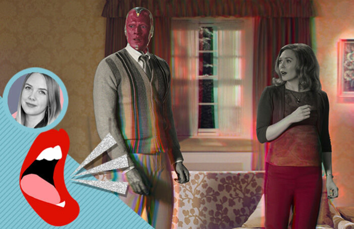 Vision och Wanda i Marvels nya serie WandaVision på Diney+.