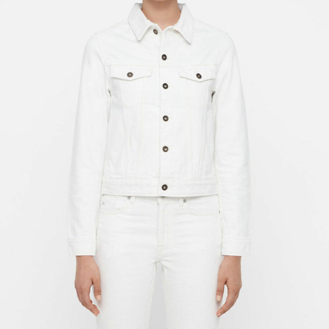Jeansjacka i vit färg och kort modell