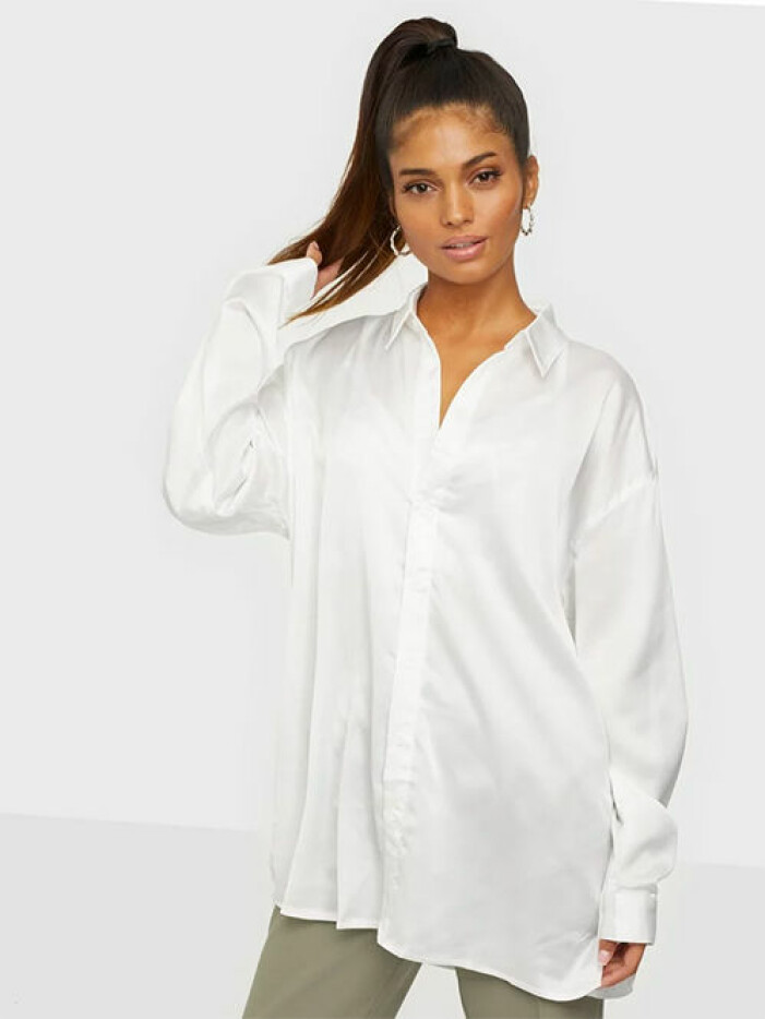Vit oversized skjorta från Missguided